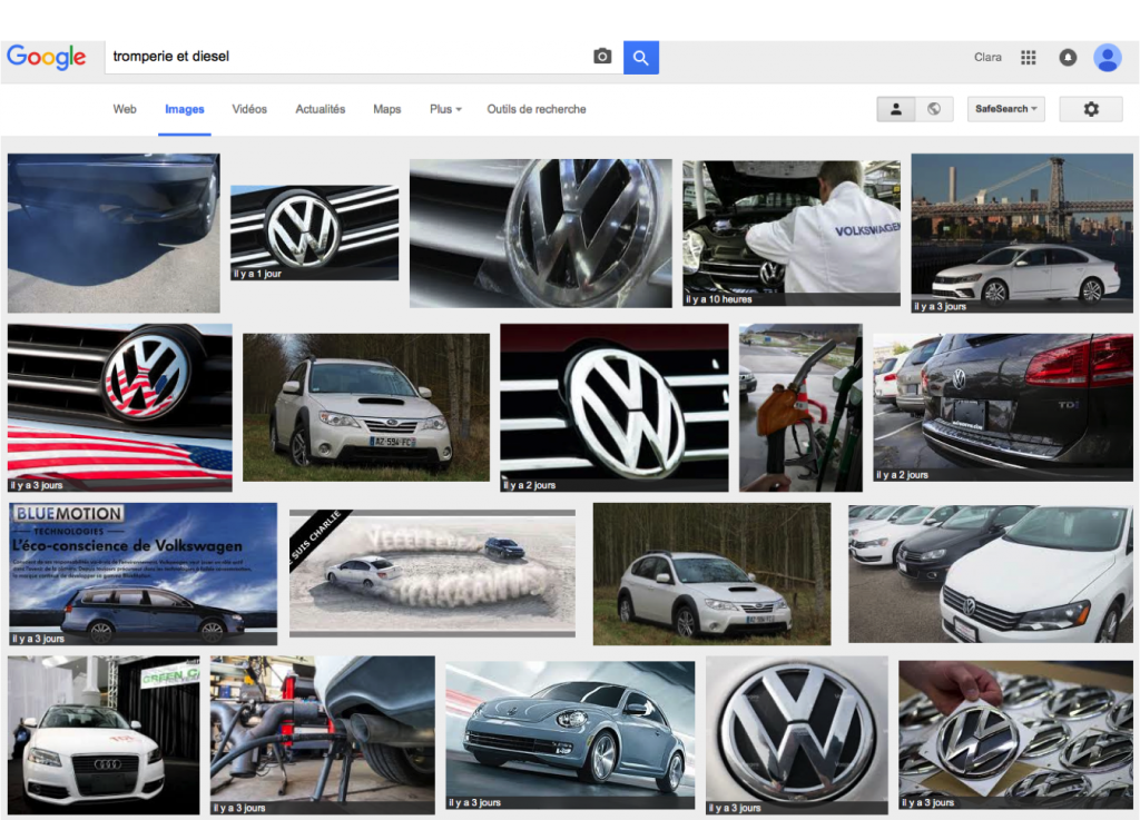 Recherche sur Google le 25 sept. 2015